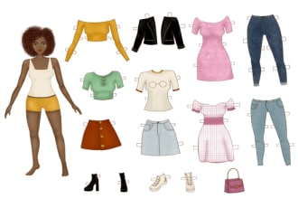 make for you a paper doll with clothes