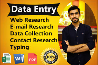 do fast accurate data entry, data collection, copy paste, web research