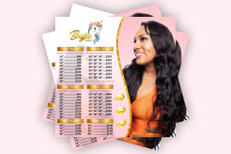design professional hair extension flyers