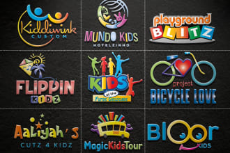 design colorful kids baby children logo