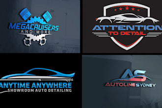 do auto dealer auto detailing and car wash logo design