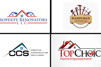 do modern handyman and home renovation decor logo