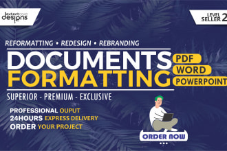 redesign word documents and convert pdf to word format, formatting word docs