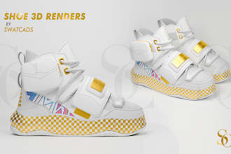 make shoe 3d modeling and photographic rendering for you