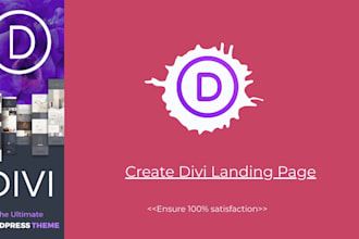 design a standard landing page with divi theme in 3 hours