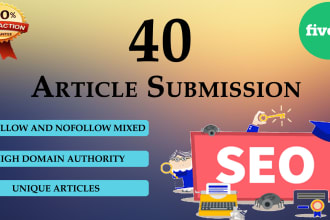 create 40 article submission on high da