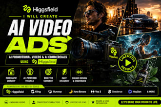 create ai video ads, ai promotional video, ai commercial using higgsfield