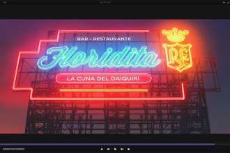 create  this epic noeon billboard animation with your logo