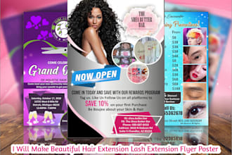 do beauty salon hair extension spa menu fashion flyer poster