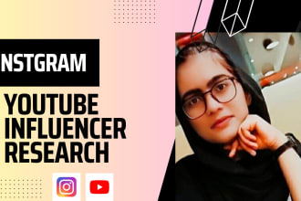 research best instagram influencer and youtube influencer