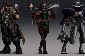draw a realistic character concept art