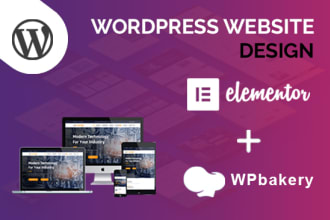develop wordpress website with elementor, wpbakery and woocommerce