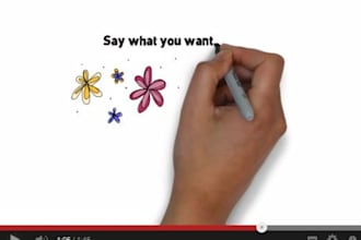 make a 30 second whiteboard writing animation