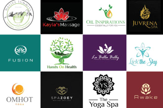 health and fitness, yoga,meditation and wellness,spa logo
