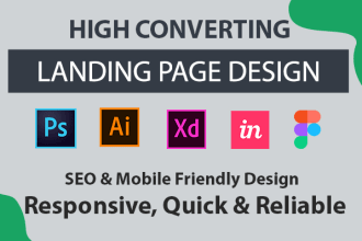 design modern high converting responsive any type of landing page