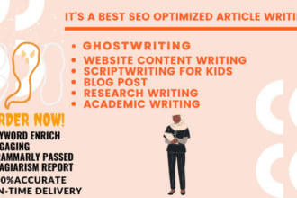 ghostwrite keywords enrich script and engaging SEO article for website content