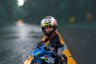 make a bike and car miniature editing