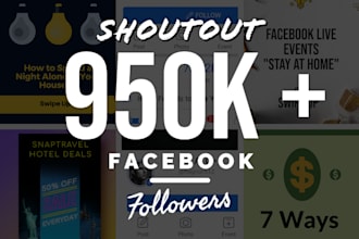 give you a shoutout on my 900k follower facebook page