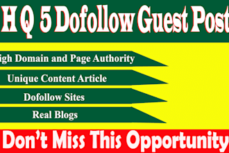 provide 5 dofollow guest posts on high traffic da79 sites