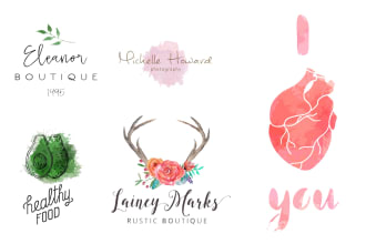design watercolor, feminine and signature logo within 24 hours