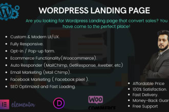 design high converting, data driven wordpress landing page
