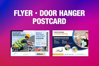 design cleaning junk removal roofing service eddm postcard flyer or door hanger