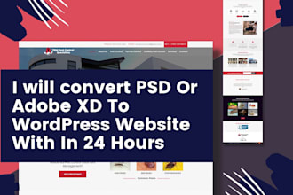 convert PSD or xd , figma to wordpress express 24h