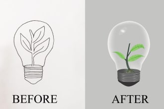 vectorise your sketch into something outstanding and redesign logo