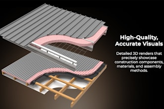 create detailed and realistic 3d rendering construction detailing