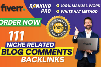 do 111 niche related SEO nofollow backlinks blog comment
