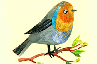 do the cutest collage illustration for you
