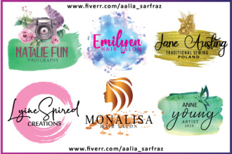 design feminine, watercolor logo or badge