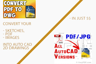 redraw or convert PDF and images into cad drawings