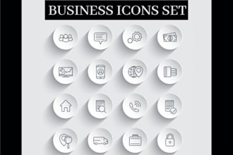 design clean business icon set for web and app