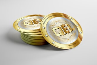 design 3d gold and silver coin logo crypto,token,cryptocurrency, animation, nft