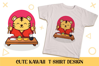 design cute kawaii cartoon illustration for your t shirt