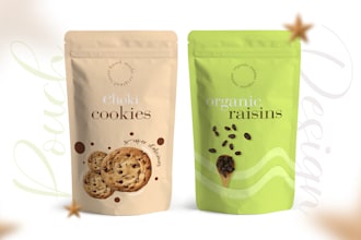 design pouch, label or product packaging