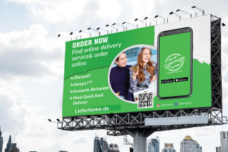 design billboard, yard sign, signage, sign board, or vinyl banner