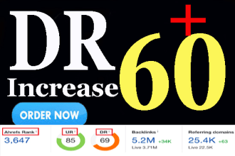 increase domain rating DR ahrefs 60 plus