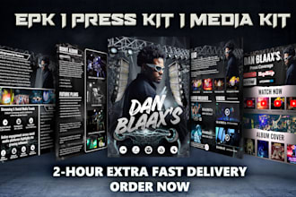 design one sheet, media kit, epk with clickable links