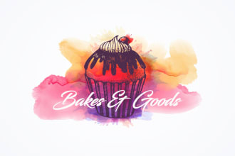 design a beautiful feminine watercolor logo for you