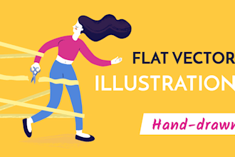 create vector illustrations in my modern flat style