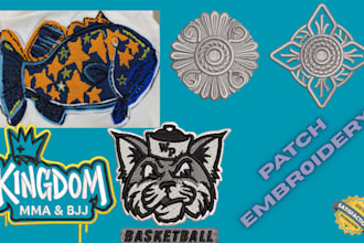 do custom embroidered patches designed digitized