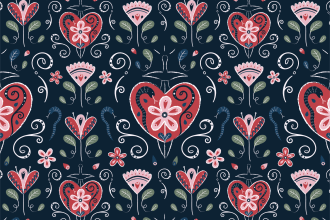 design illustrated seamless pattern in folk and ethnic style