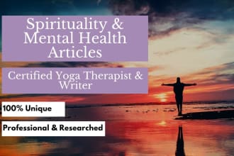 write a spirituality, mental health, and wellbeing article or blog post