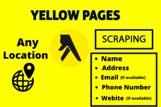 scape yellow pages to get email list, contact and address