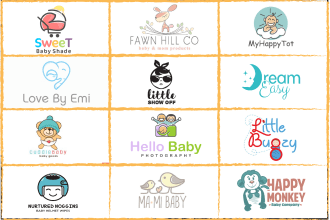 design daycare childcare baby shop school and kids logo