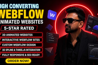 design interactive modern 3d animated webflow website design interactive