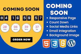 build responsive coming soon page or under construction page