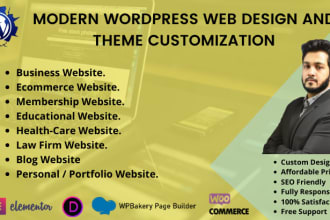 design stunning wordpress website using elementor or divi